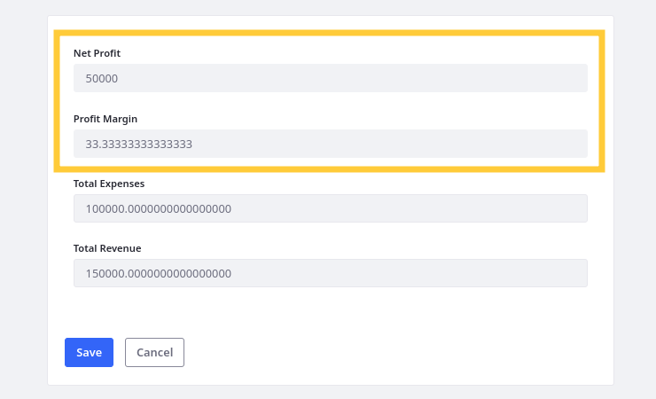 Formula field values are set dynamically.