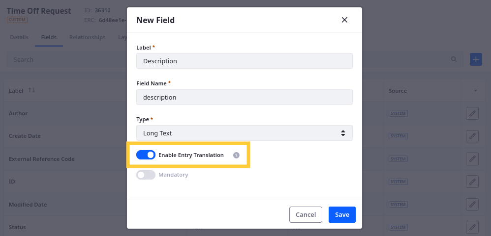 Determine whether text fields are localizable.