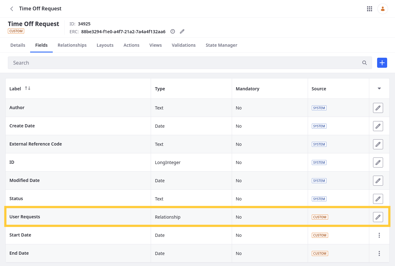 Go to the Field tab and begin editing the relationships field