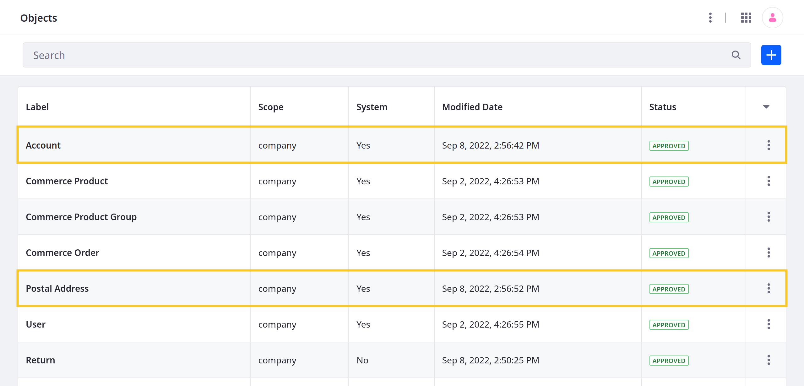 Create relationships from the Account and Postal Address objects to your custom object.