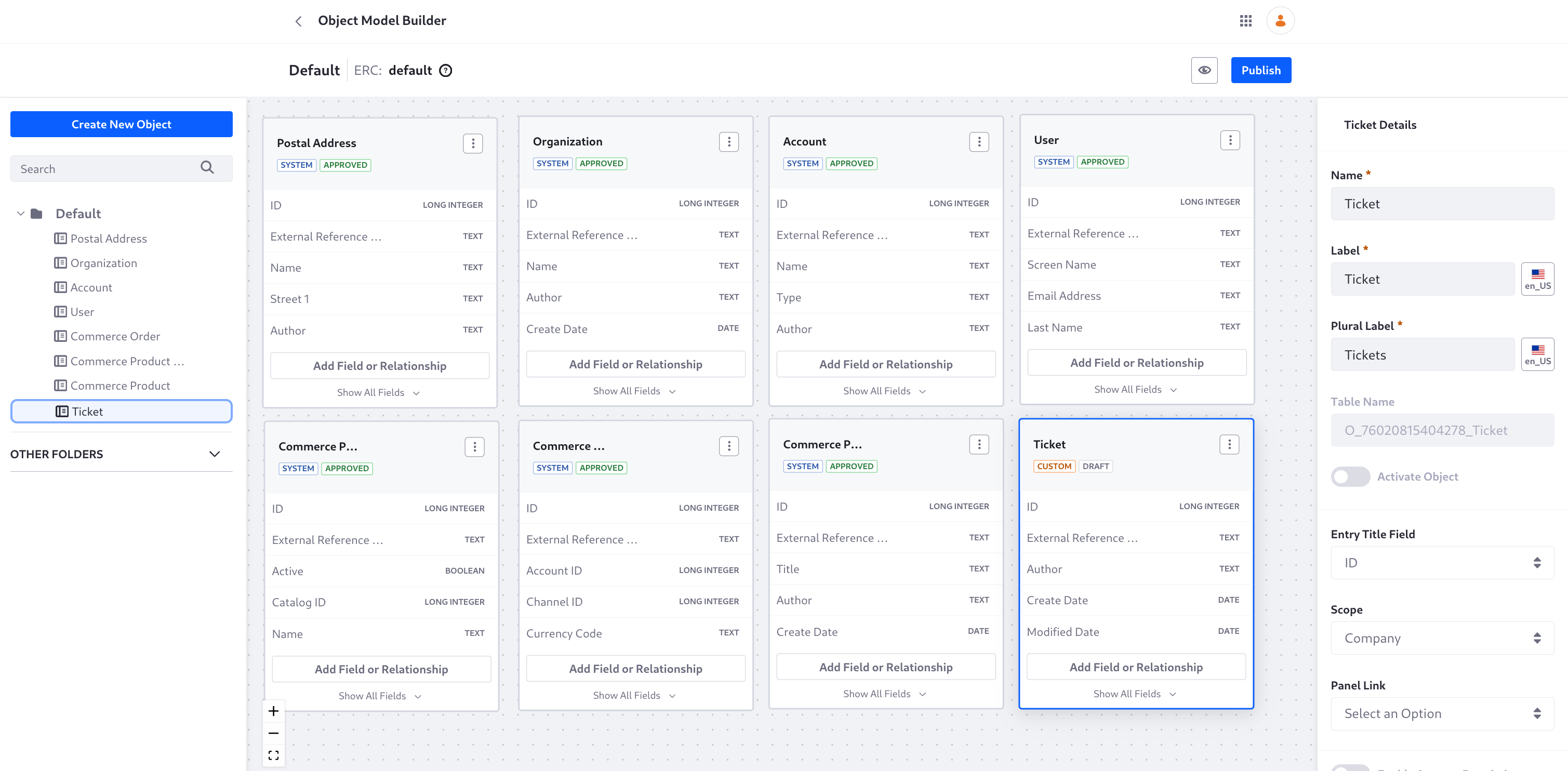 Use the Model Builder GUI to design complex data structures.