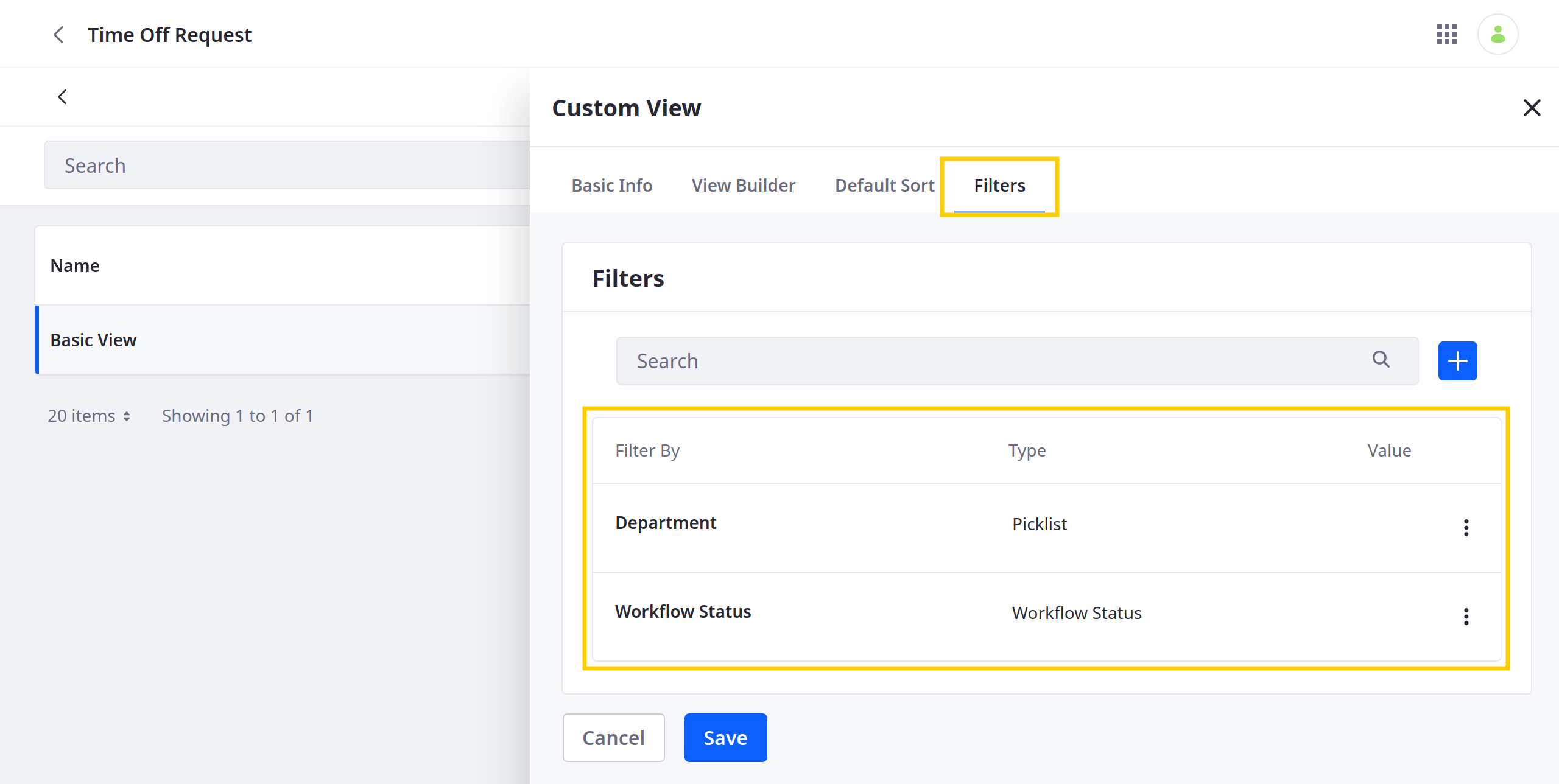 Add multiple field filters to the view.