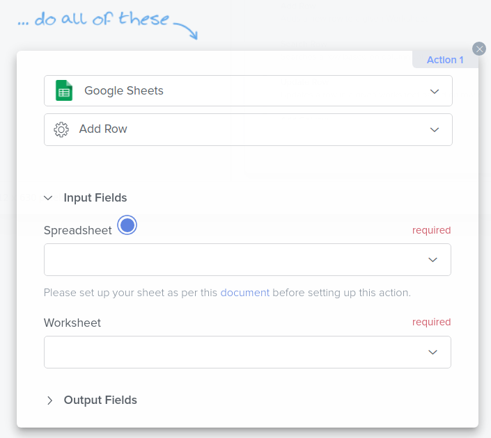 Select the desired Spreadsheet and Worksheet.