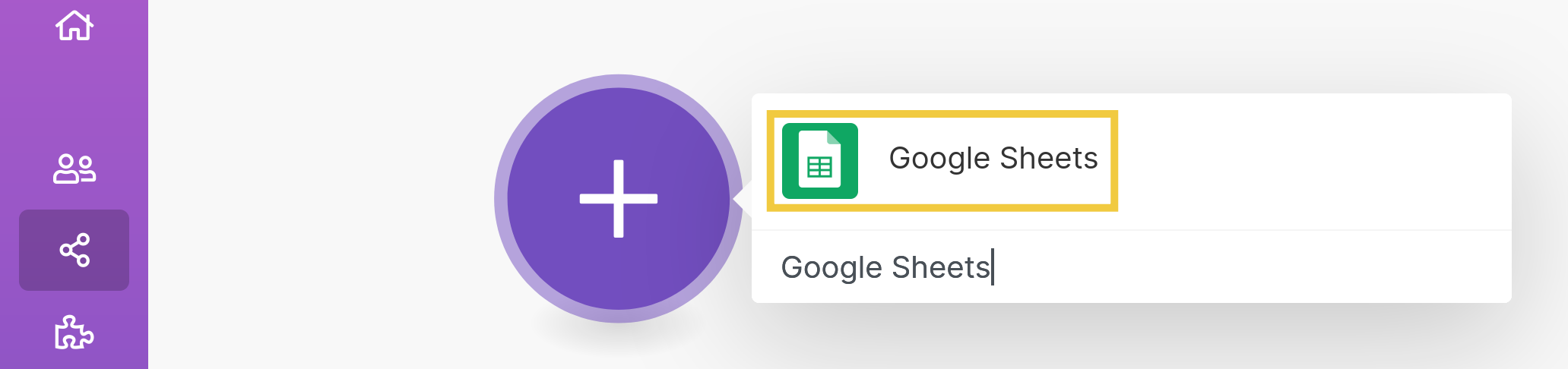 Select Google Sheets.