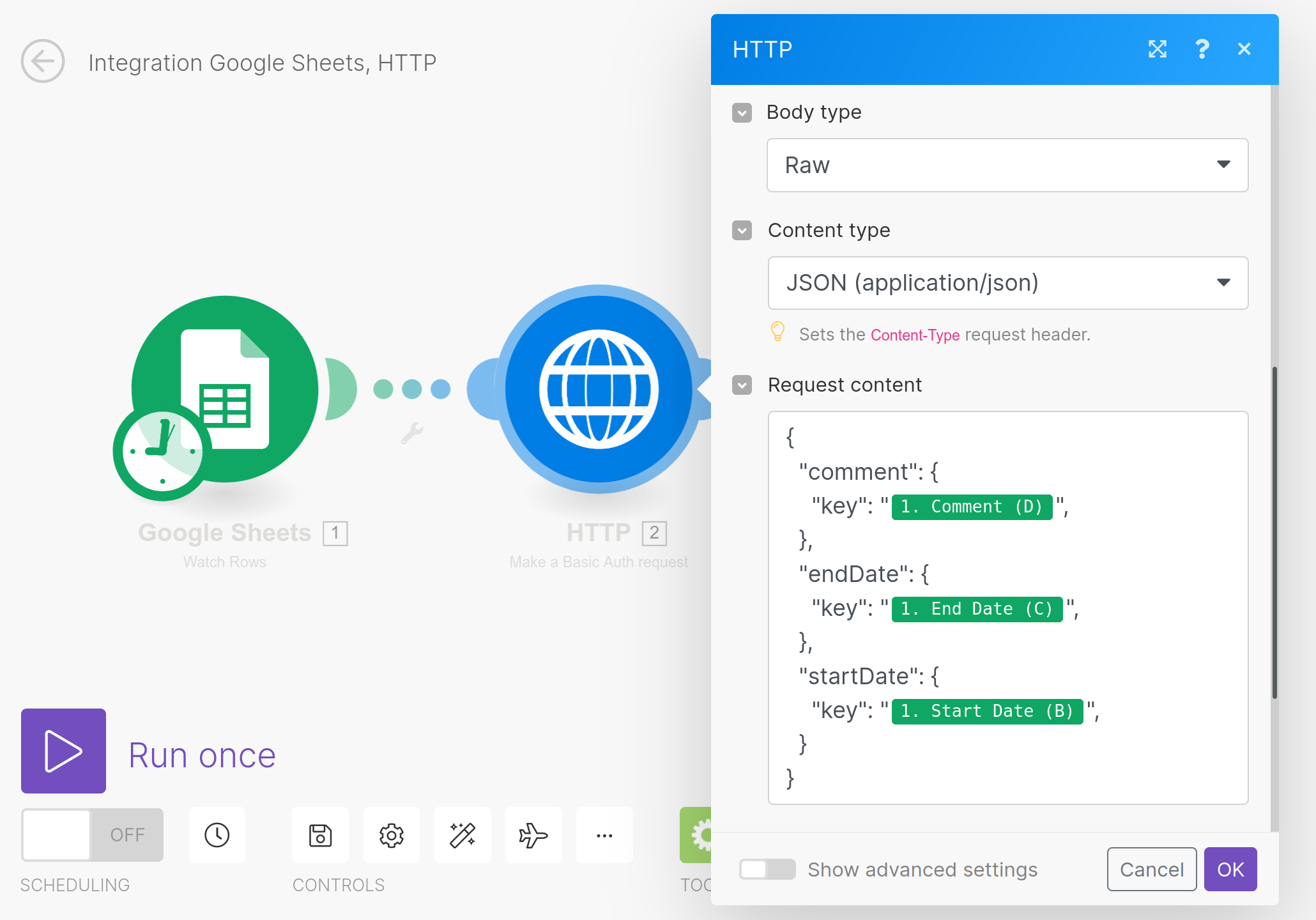 Select Make a Basic Auth request.