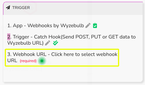 Select the Webhooks URL.