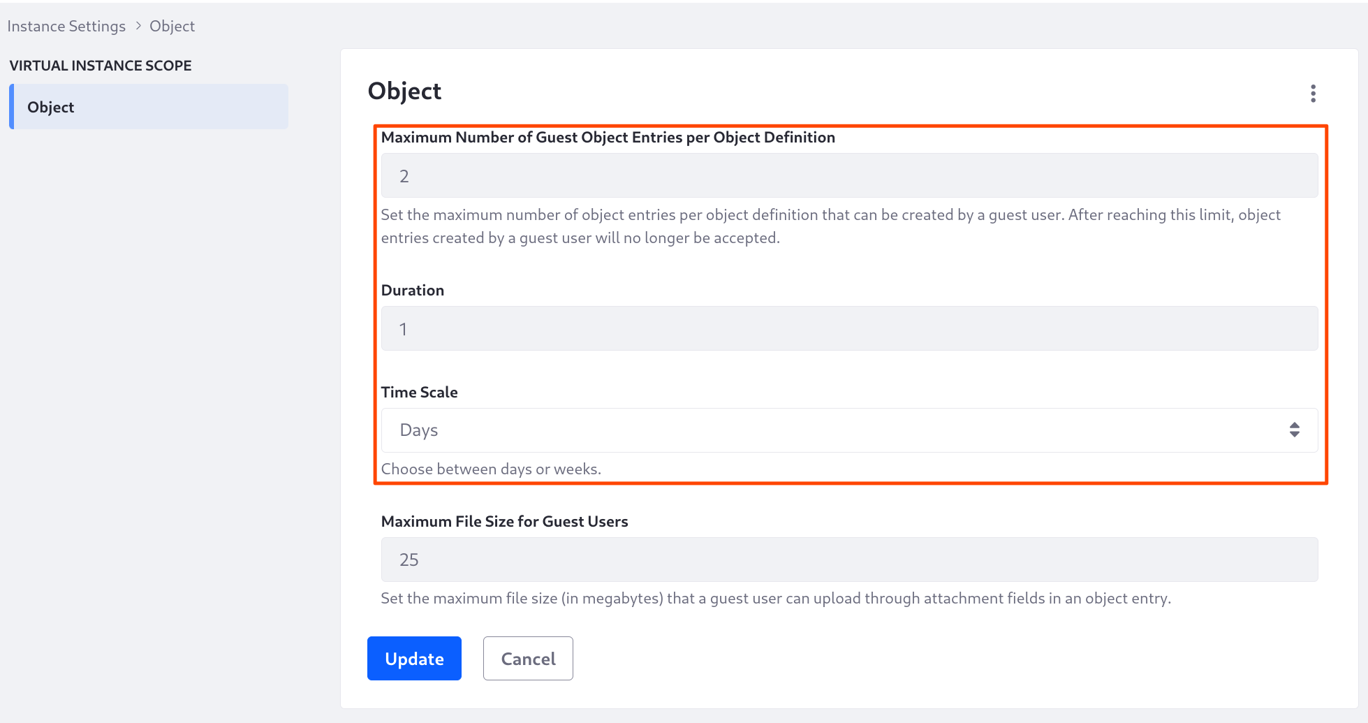 Set the allowed number of guest entry submissions in a period of time.