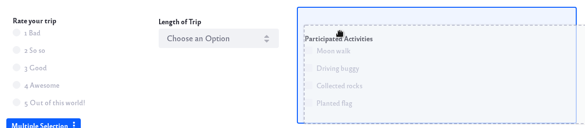 Drag other elements onto the same row.