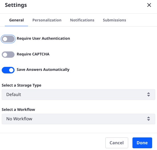 The Settings menu contains these options.