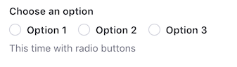 ラジオボタンフィールドでは、ユーザーに複数の選択肢を表示し、その中から1つだけを選択できるようになっています。