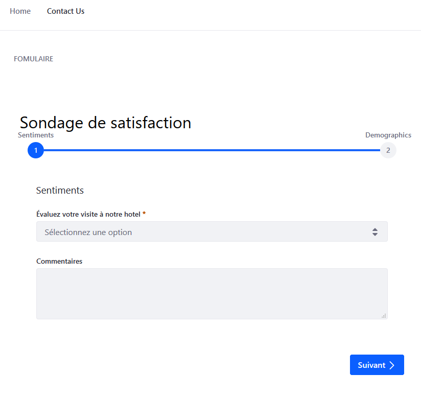 Authenticated users whose language settings are localized will see the form in their language.