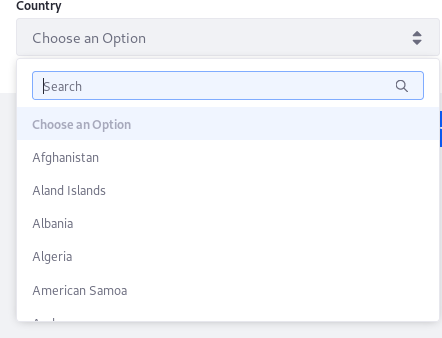 Form users select an option form the list populated by the Data Provider.