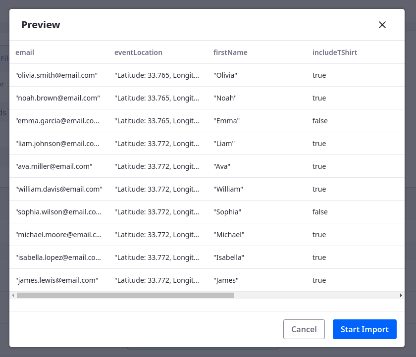 Review the mapping and click Start Import.