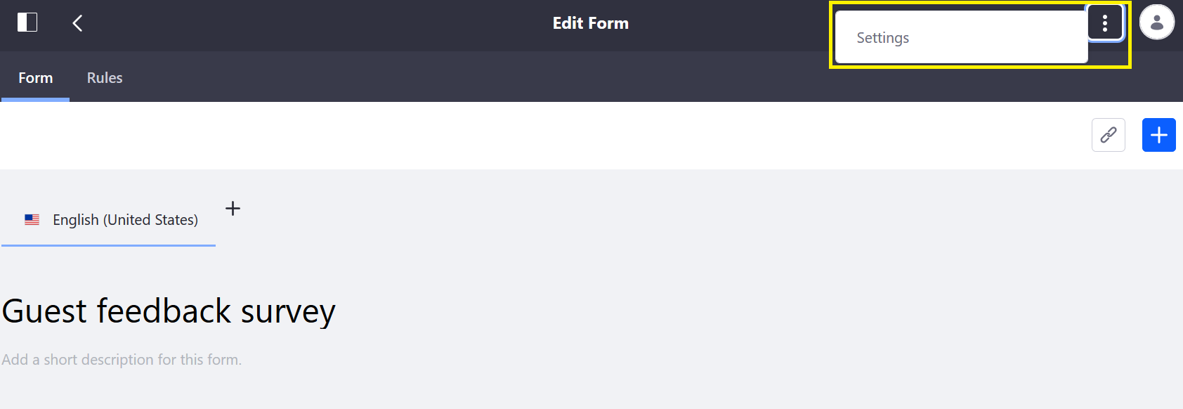 Navigate to the Form settings