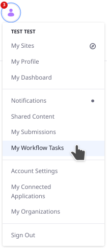 My Workflow Tasksは、ユーザーがワークフローのコンテンツを管理する場所です。