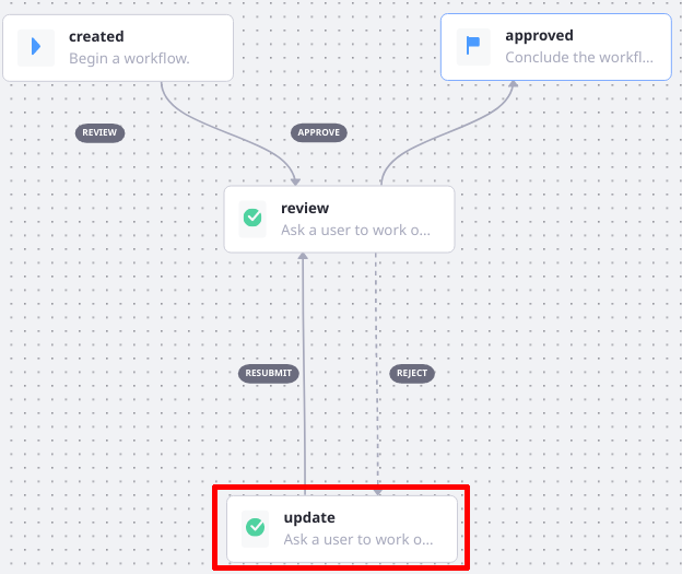 Modify the Update node.