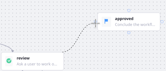 Drag a transition from the originating node to the destination.