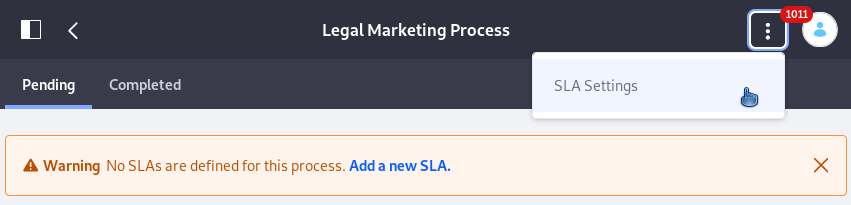 Add SLAs to a workflow definition from the Metrics application.