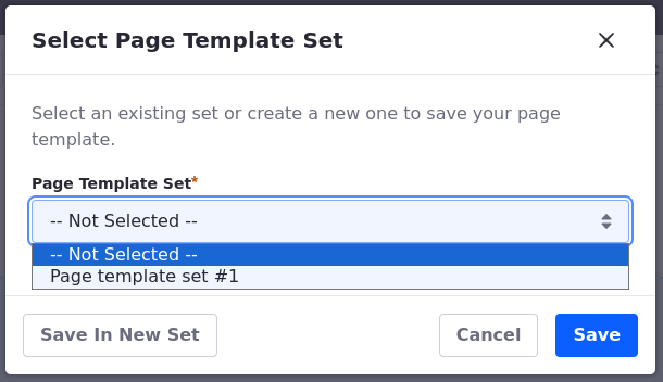 Here, you can set the basic information for your new Page Template.