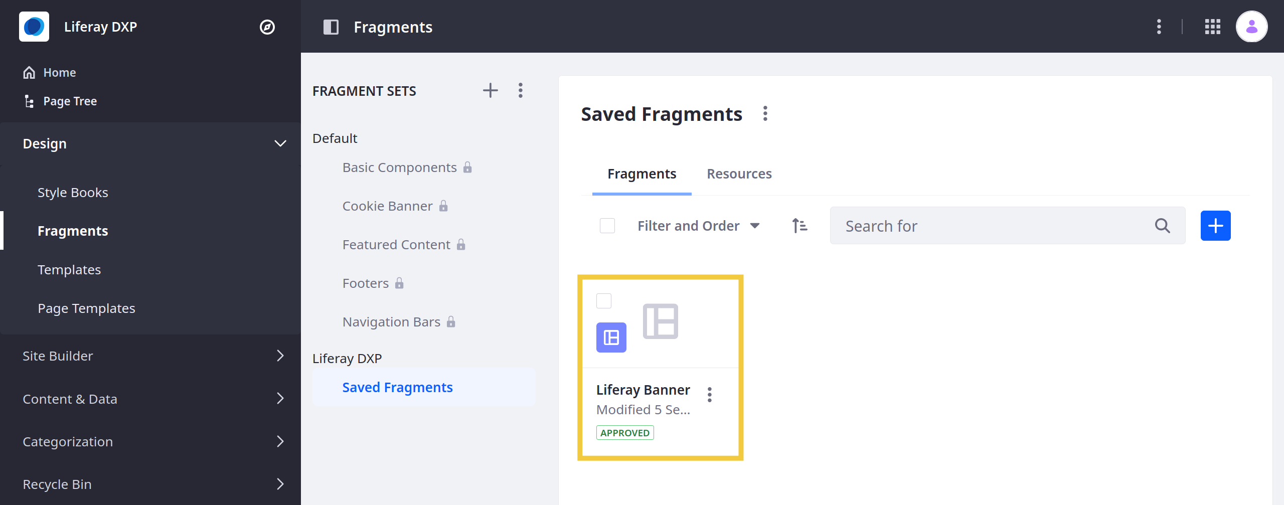 The saved Fragment composition can be used immediately.