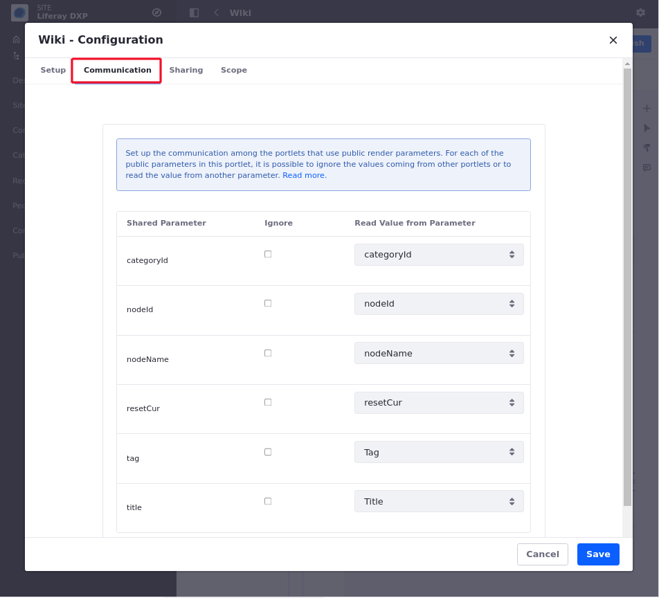 You can configure portlets to communicate with each other using public render parameters.