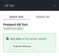 A/BテストパネルからA/Bテストの結果を確認します。