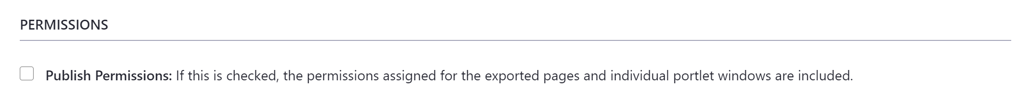 Select whether to include permissions for the pages and widgets when your changes are published.