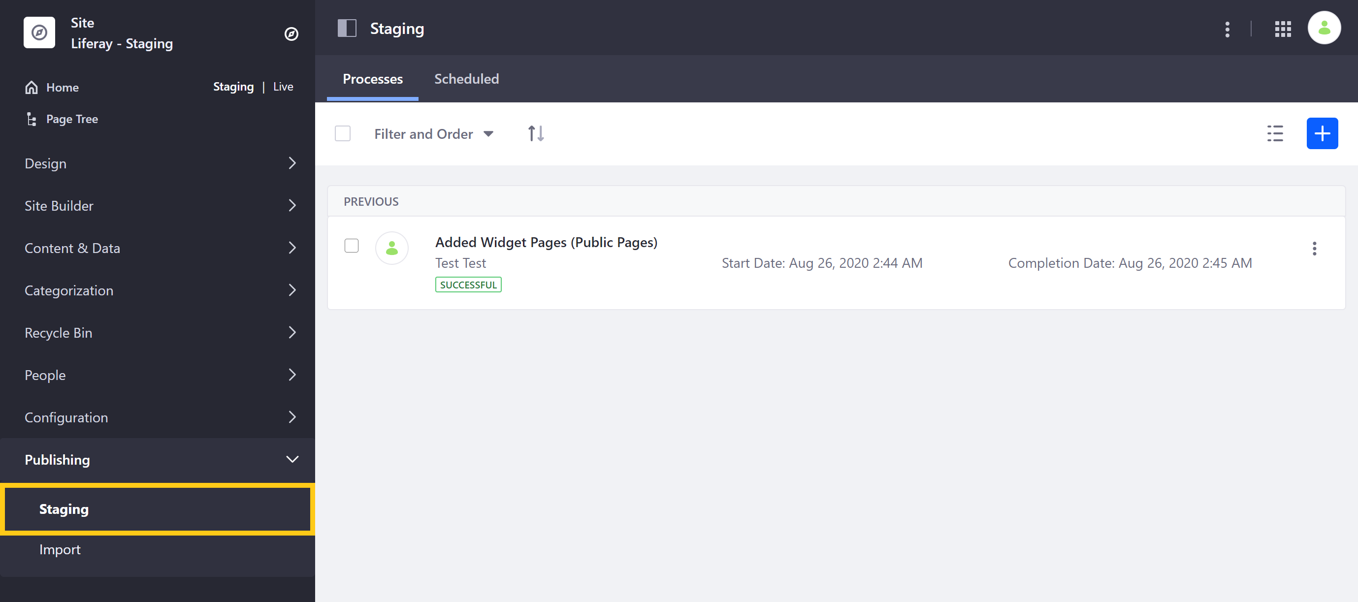 You can also access new options in the Staging page.