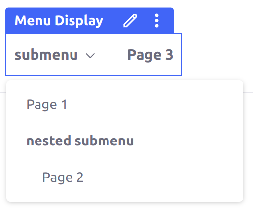 Submenu elements in the Navigation Menu are not clickable, but their contained child elements are.