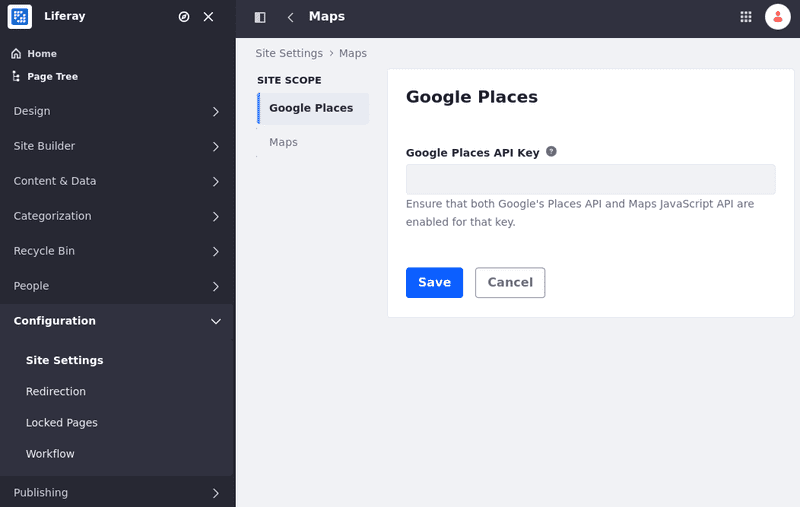 You can configure geolocation for your Site's assets from the Site's Advanced settings.