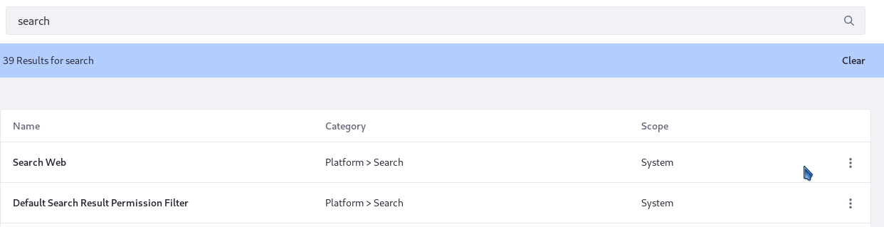 You can search for System Settings entries.
