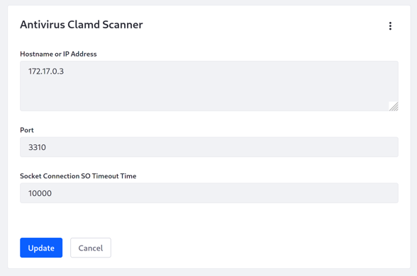 Antivirus Clamd Scanner configuration