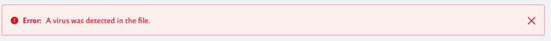 Here's the virus detection message.