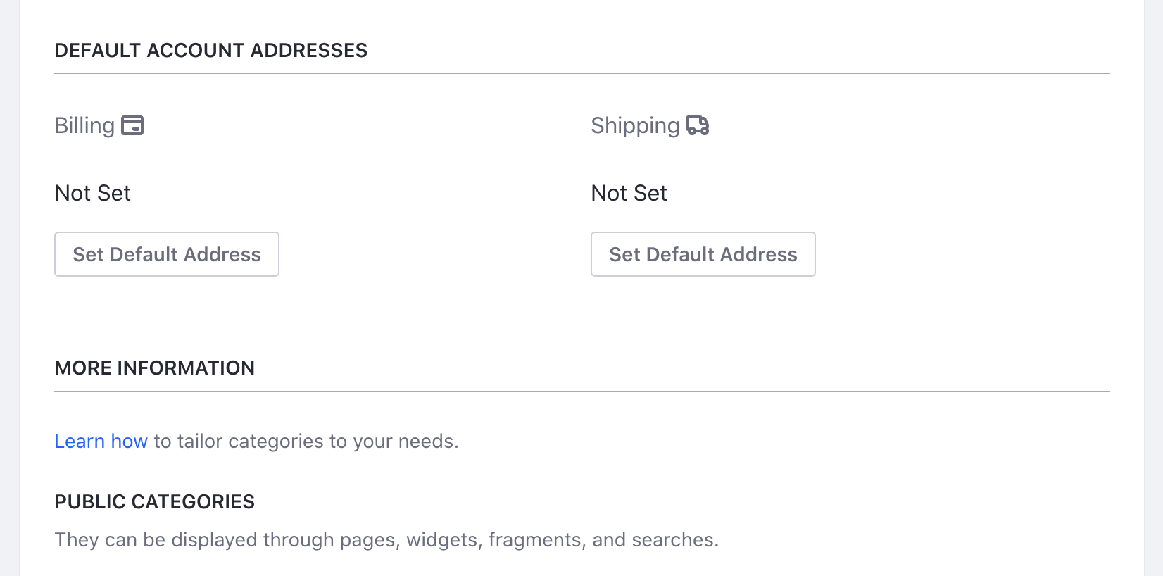 Click Set Default Address under Billing or Shipping.