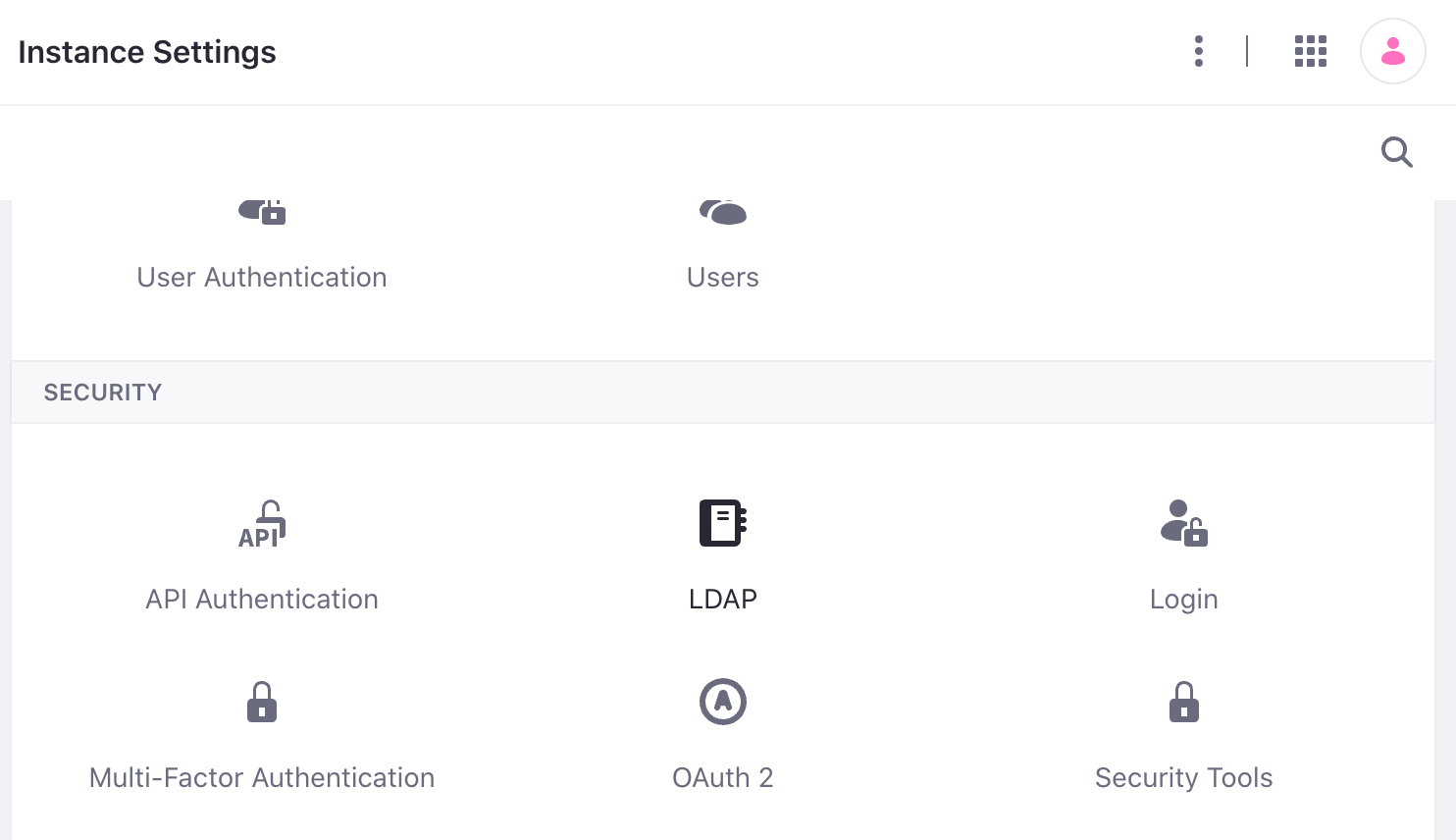 LDAP configurations are available at the instance level and at the System level.