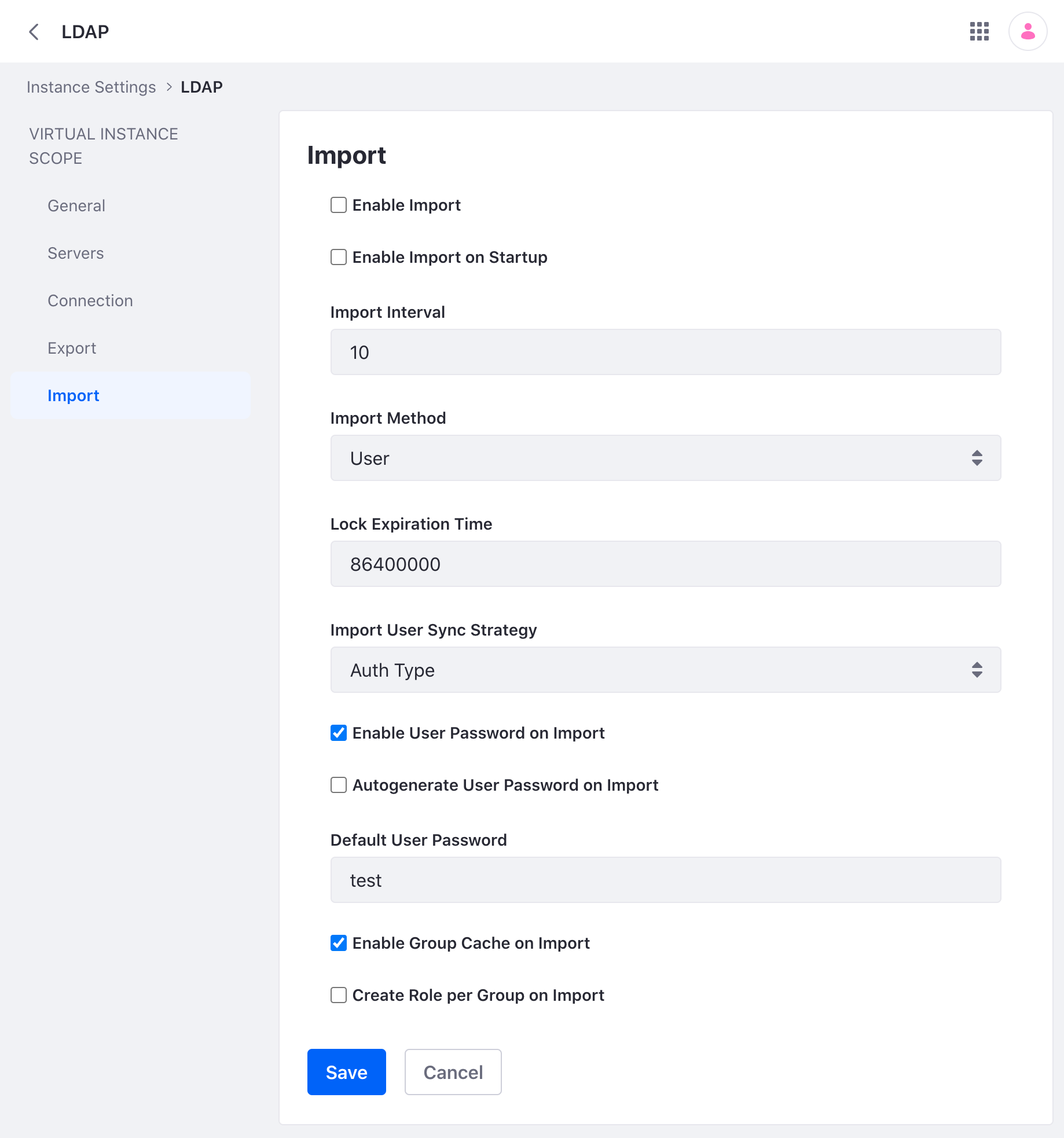 Adding a new LDAP server requires only a few options to be defined.