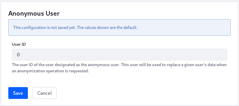 Assign your own Anonymous User from Instance Settings in the Control Panel.
