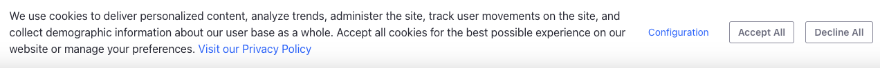 The default cookie banner appears at the bottom of the page.