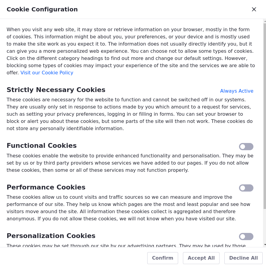 The cookie banner appears the first time users visit your site.