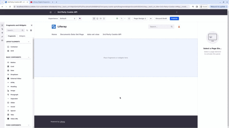 Adding an iframe tag to an HTML fragment and flagging it as an element that uses functional third-party cookies.