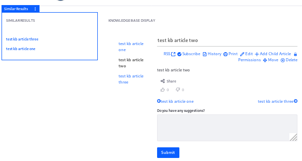 The Similar Results widget can display KB Articles.