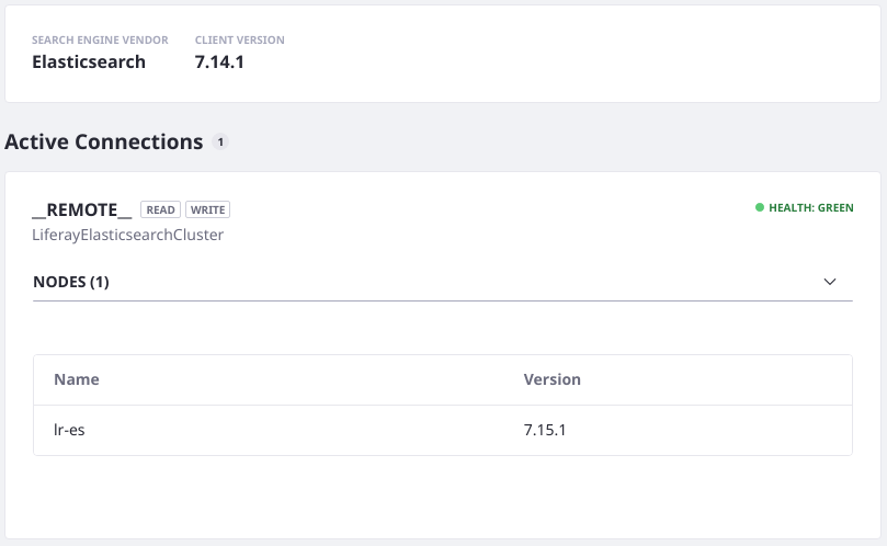 Elasticsearch 7.15 is supported to run with Liferay DXP 7.4 GA1.