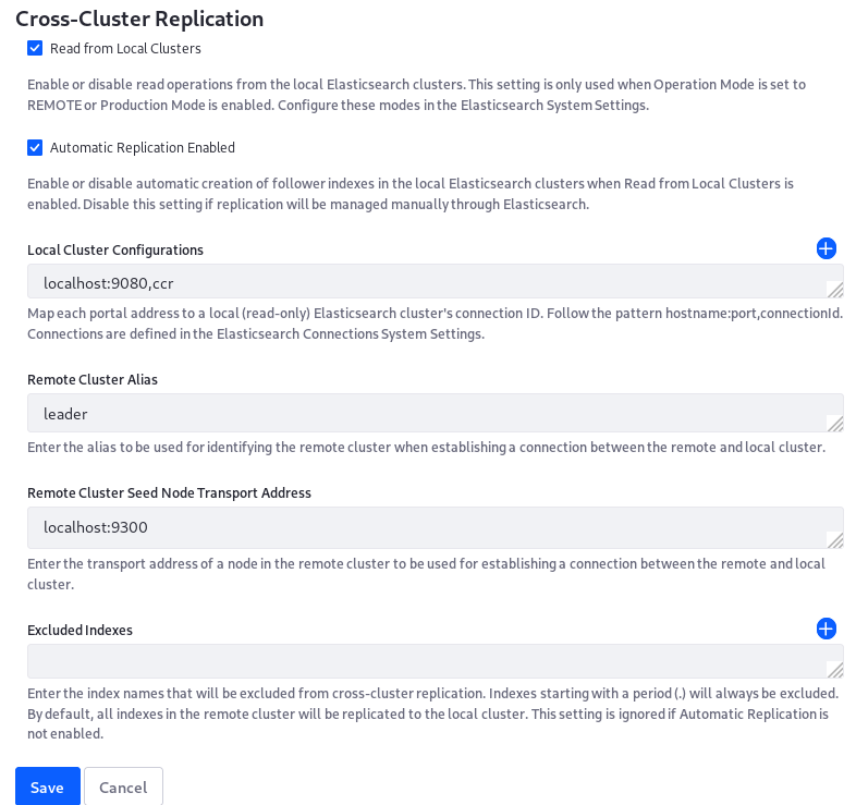 Configure CCR from System Settings.