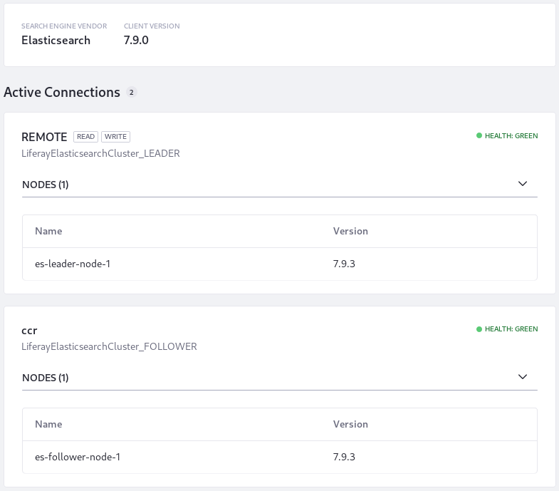 The CCR (READ) connection is configured and ready for use.