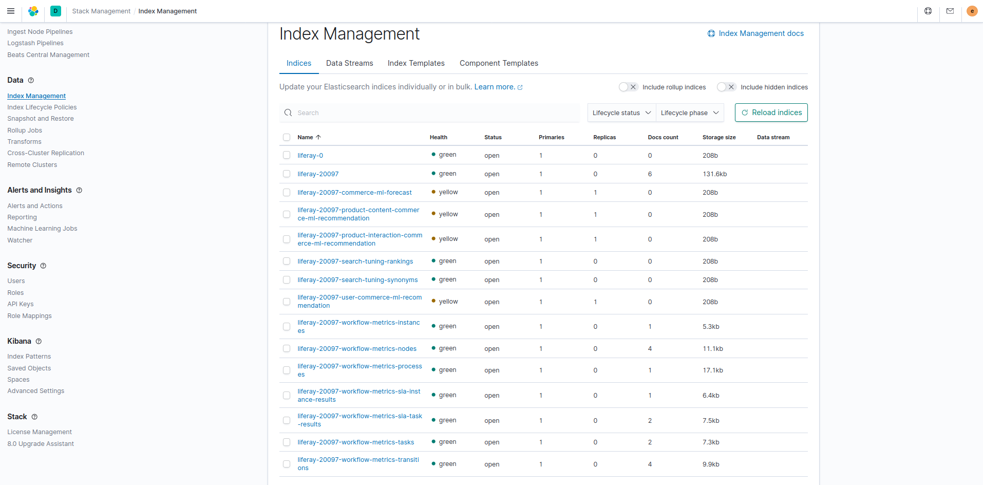 Inspect the leader indexes in Kibana 7.
