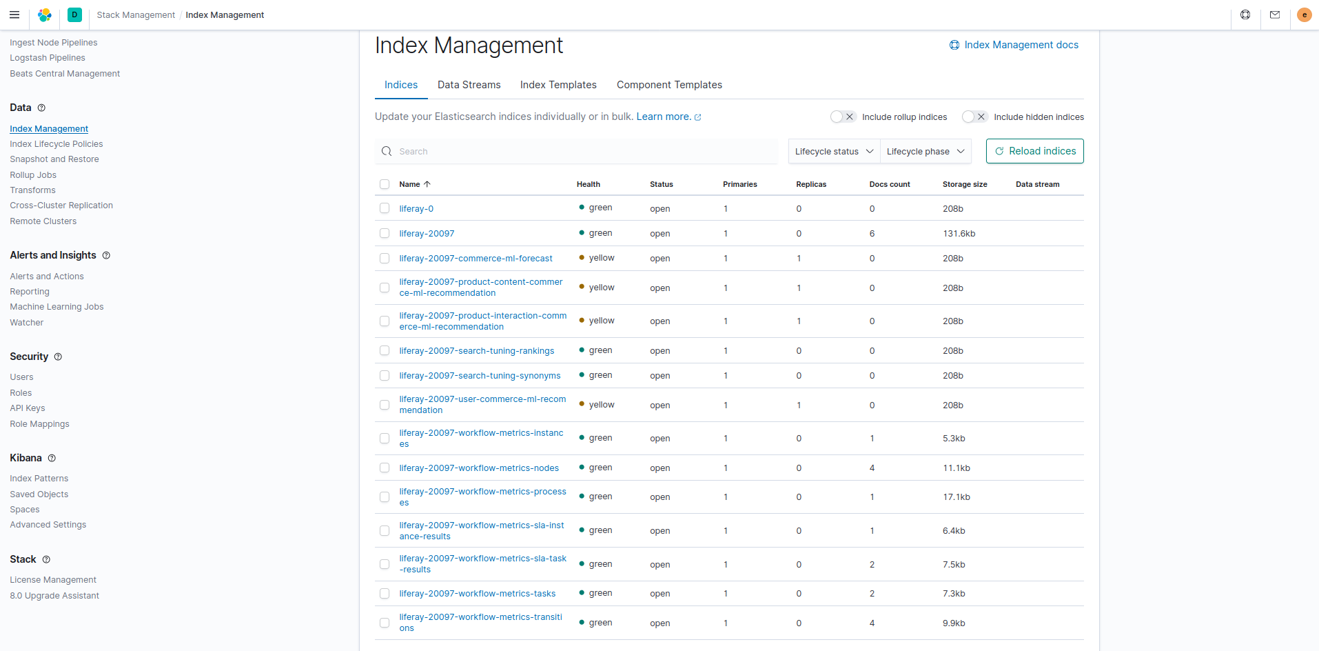 Kibana 7のリーダーインデックスを調べます。