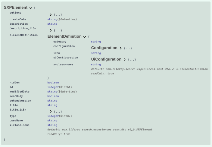 Explore the Element schema from the API Explorer.