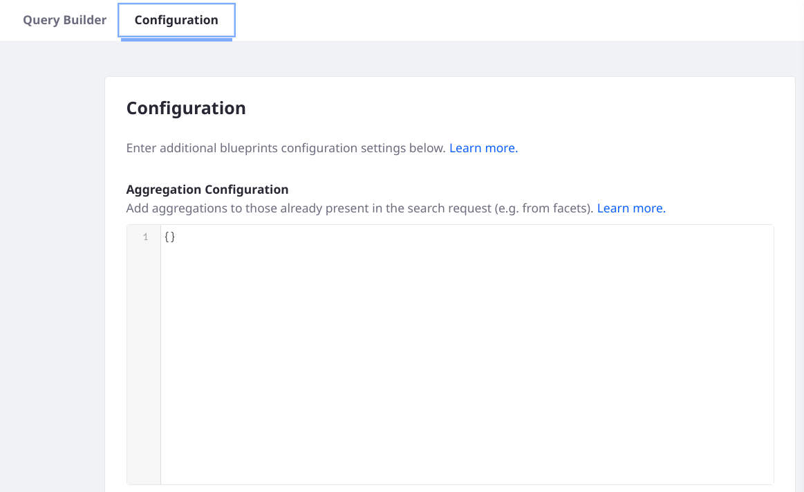 Additional settings can be configured using JSON.