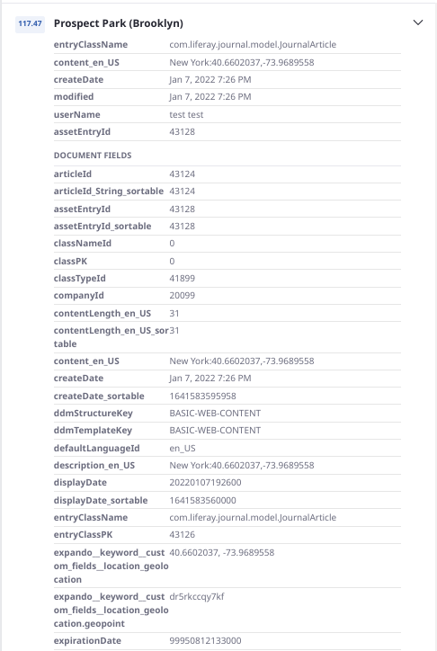 Inspect the document's fields.