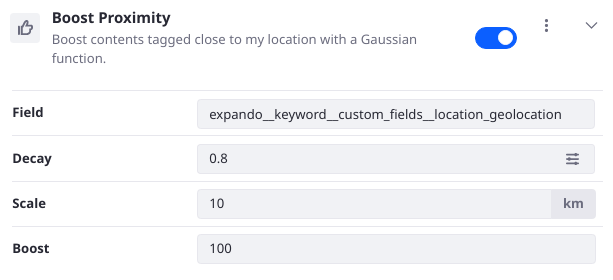 Configure the Boost Proximity Element.